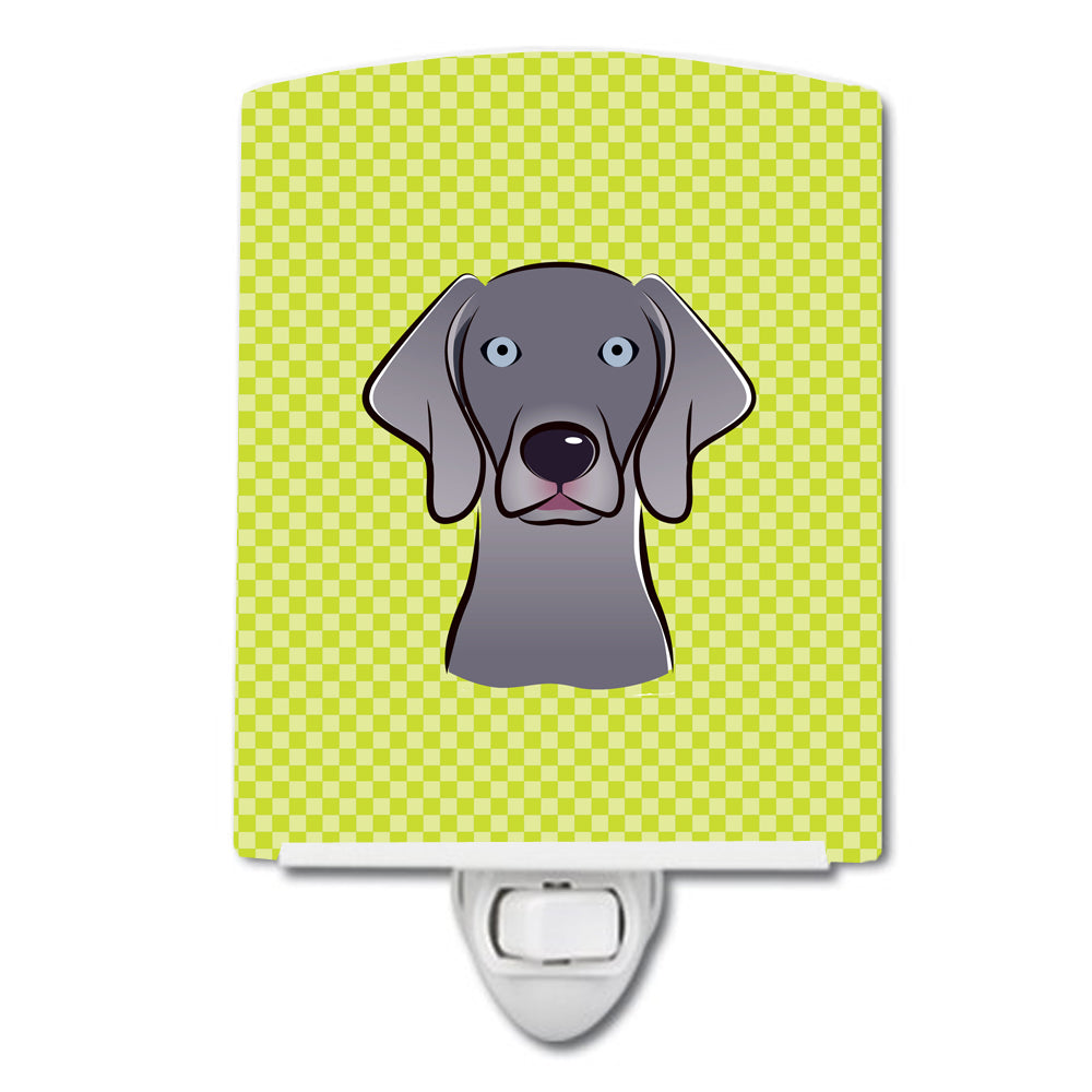 Checkerboard Lime Green Weimaraner Ceramic Night Light BB1293CNL - the-store.com