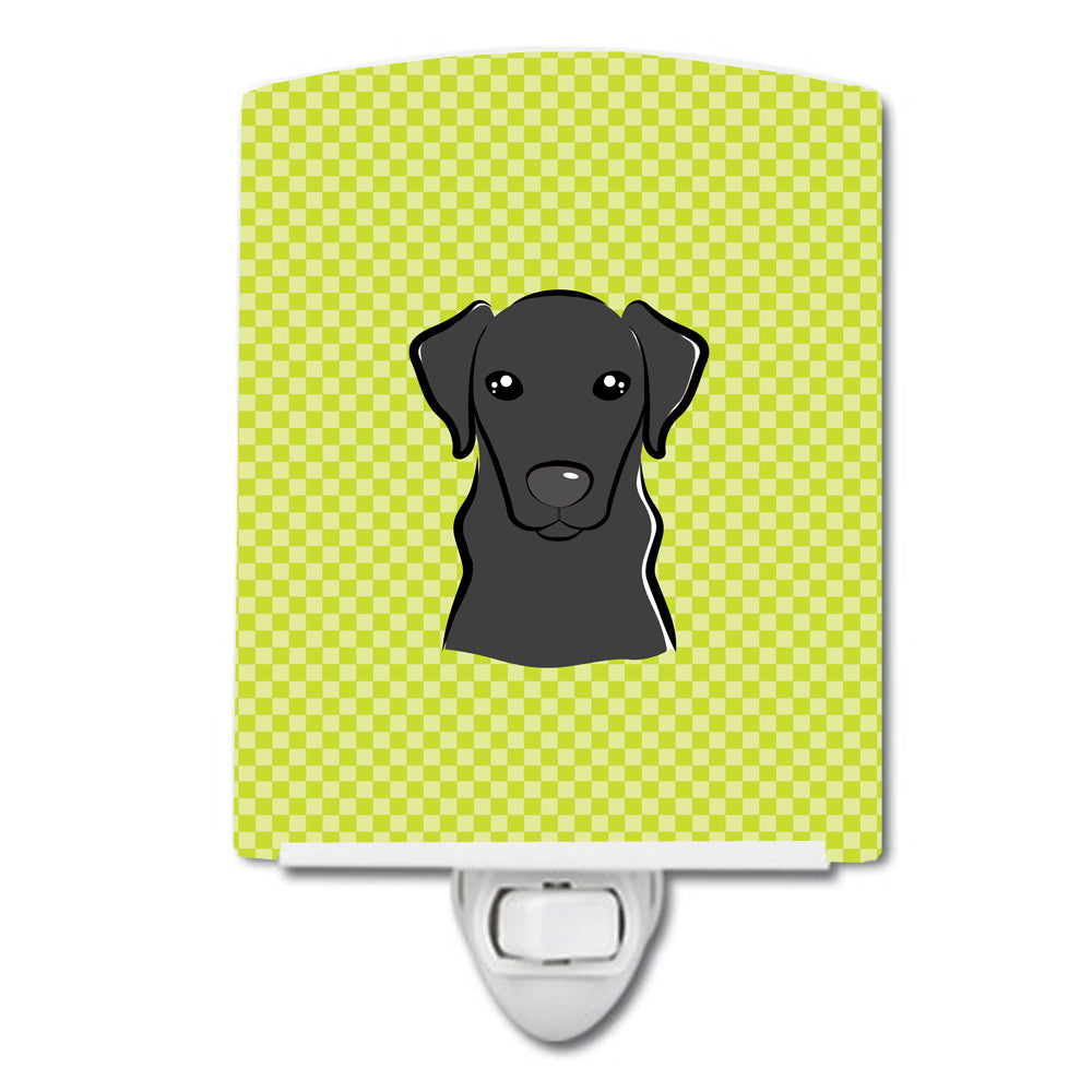 Checkerboard Lime Green Black Labrador Ceramic Night Light BB1297CNL - the-store.com