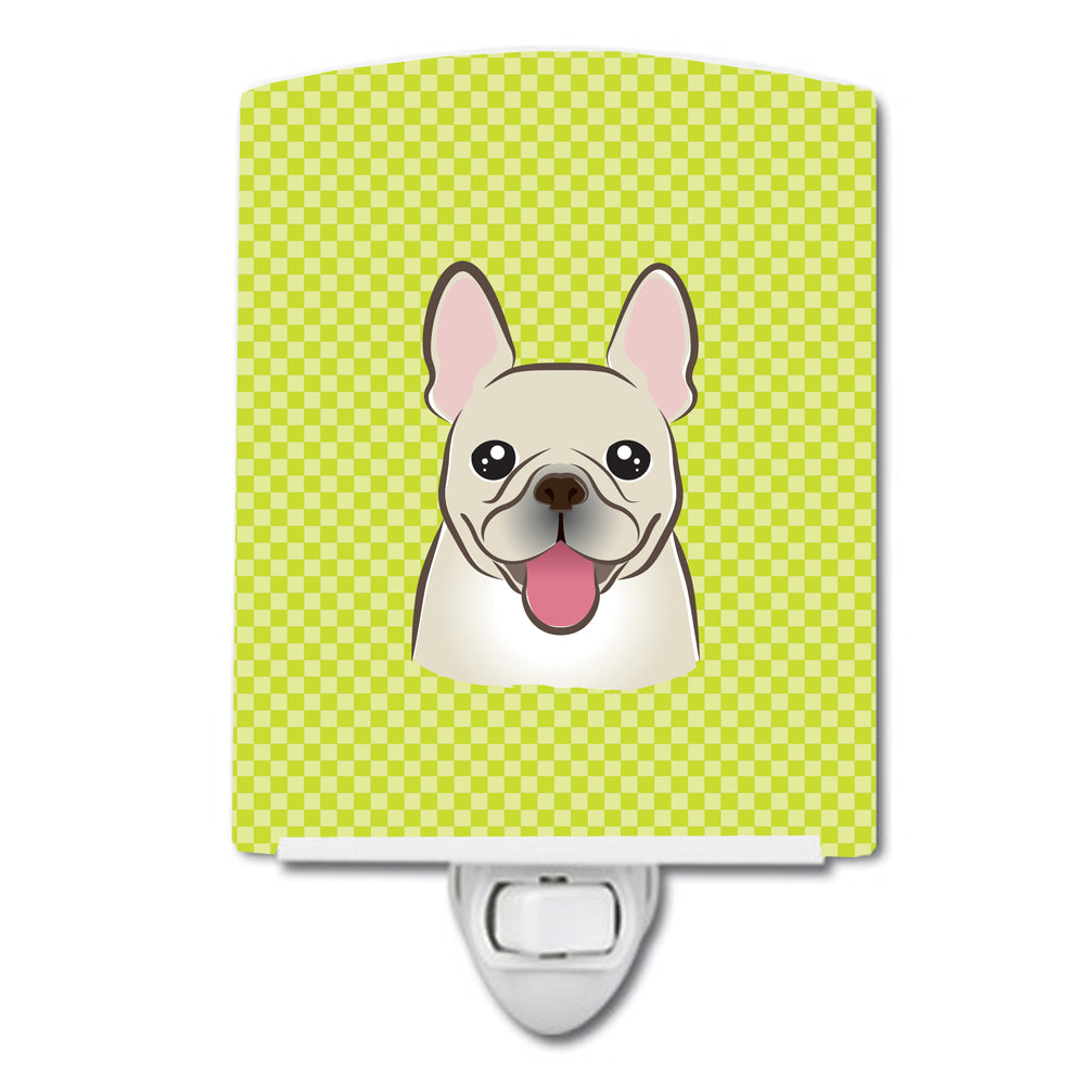 Checkerboard Lime Green French Bulldog Ceramic Night Light BB1300CNL - the-store.com