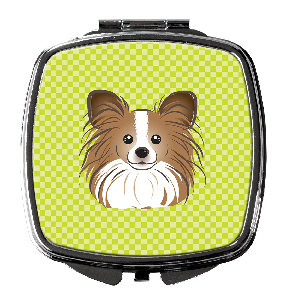 Checkerboard Lime Green Papillon Compact Mirror BB1310SCM  the-store.com.