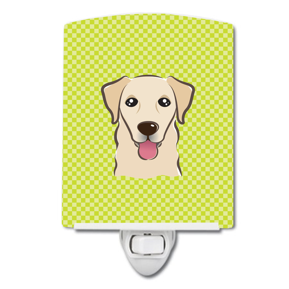 Checkerboard Lime Green Golden Retriever Ceramic Night Light BB1314CNL - the-store.com