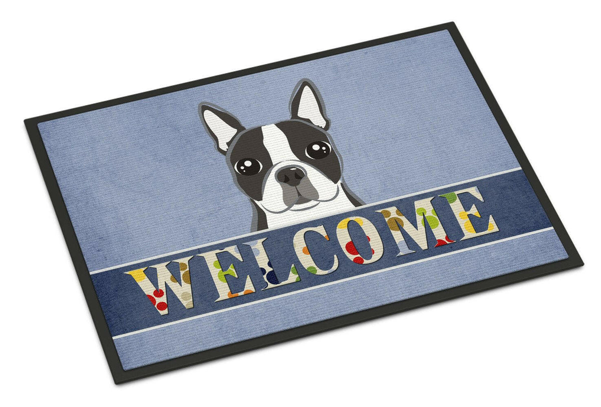 Boston Terrier Welcome Indoor or Outdoor Mat 24x36 BB1389JMAT - the-store.com