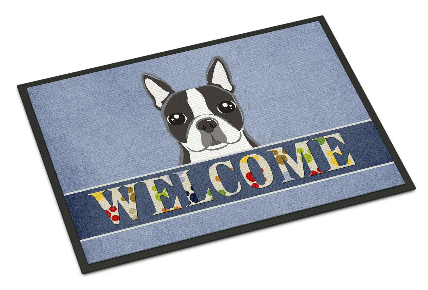 Boston Terrier Welcome Indoor or Outdoor Mat 18x27 BB1389MAT - the-store.com