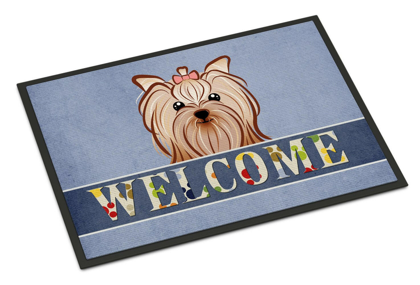 Yorkie Yorkshire Terrier Welcome Indoor or Outdoor Mat 18x27 BB1390MAT - the-store.com