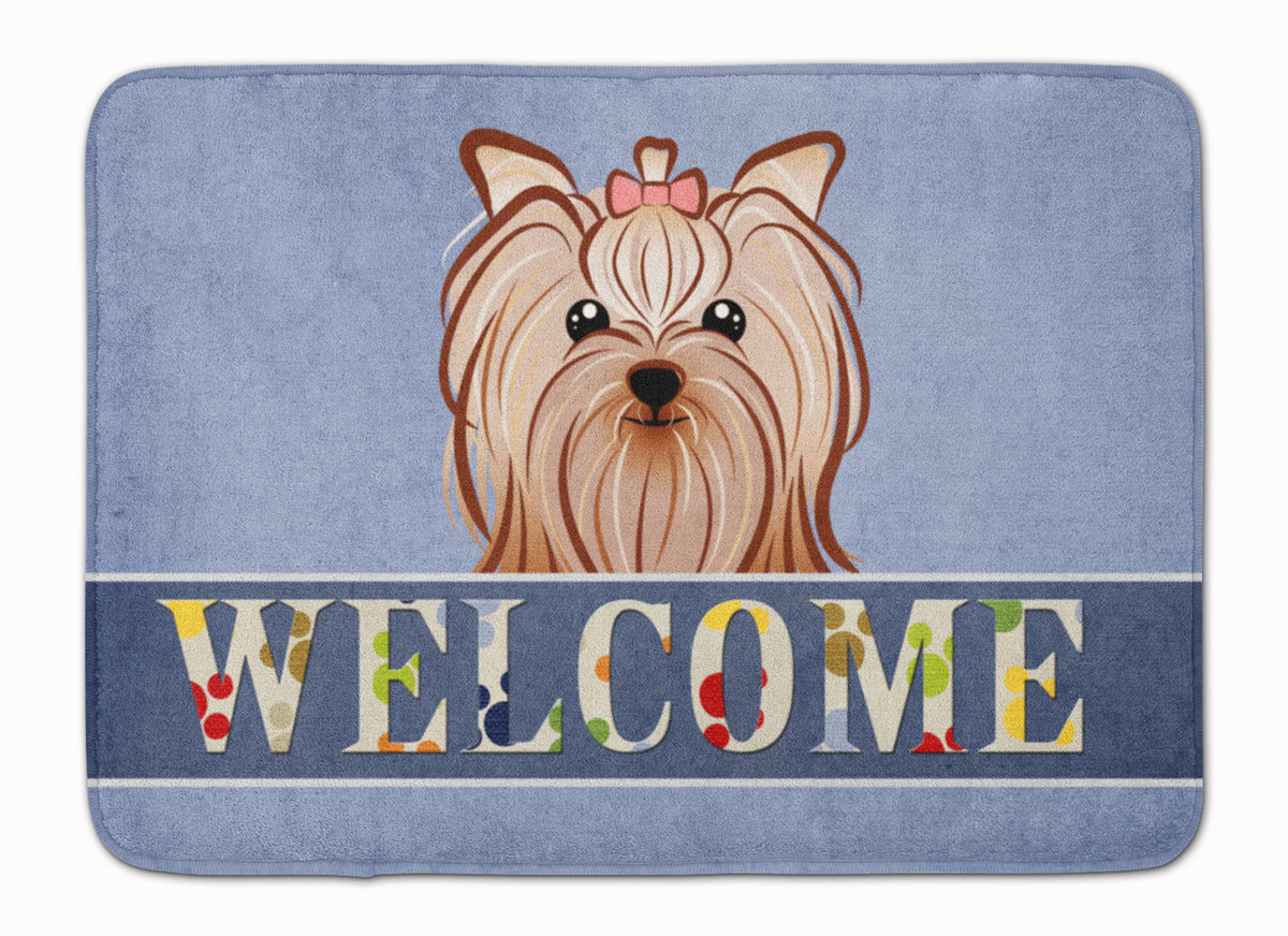 Yorkie Yorkishire Terrier Welcome Machine Washable Memory Foam Mat BB1390RUG - the-store.com