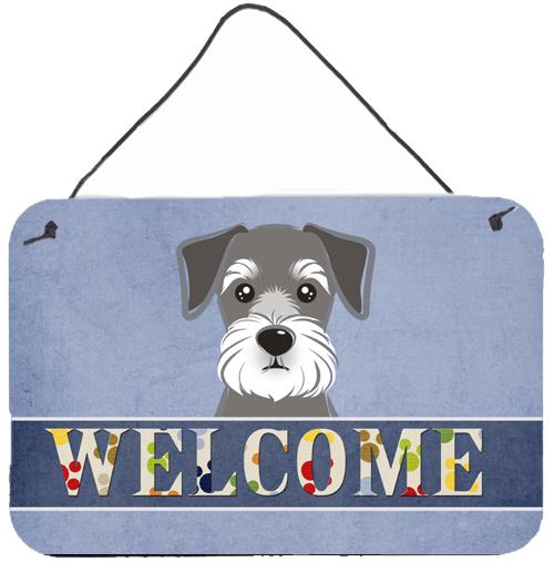 Schnauzer Welcome Wall or Door Hanging Prints BB1392DS812 by Caroline&#39;s Treasures