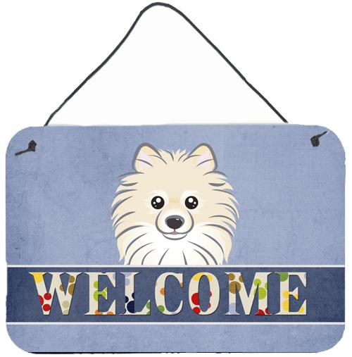 Pomeranian Welcome Wall or Door Hanging Prints BB1393DS812 by Caroline&#39;s Treasures