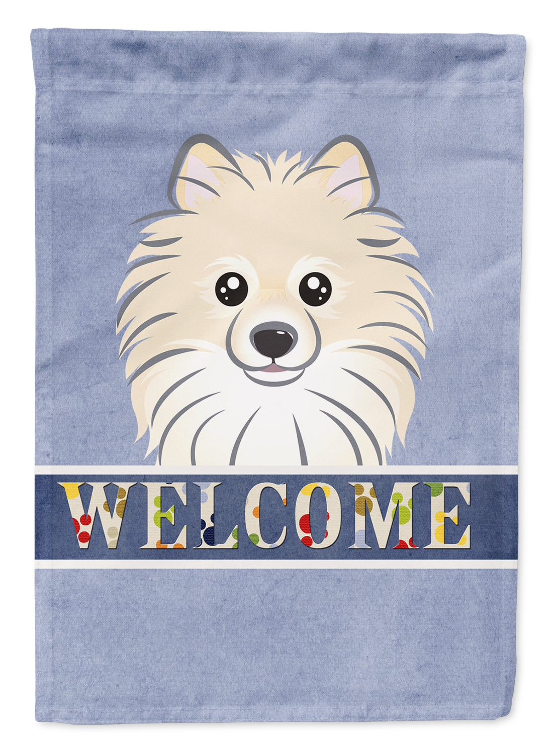 Pomeranian Welcome Flag Garden Size BB1393GF.