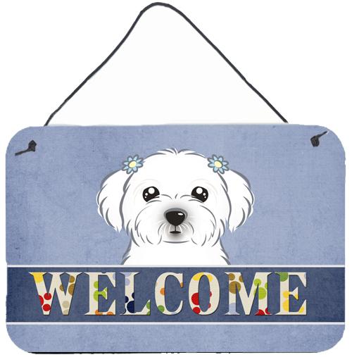 Maltese Welcome Wall or Door Hanging Prints BB1394DS812 by Caroline's Treasures