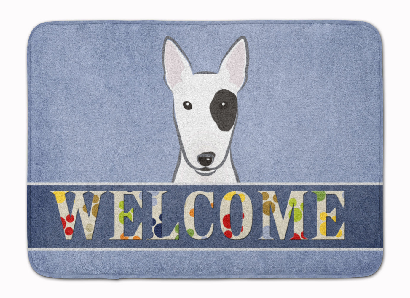 Bull Terrier Welcome Machine Washable Memory Foam Mat BB1395RUG - the-store.com