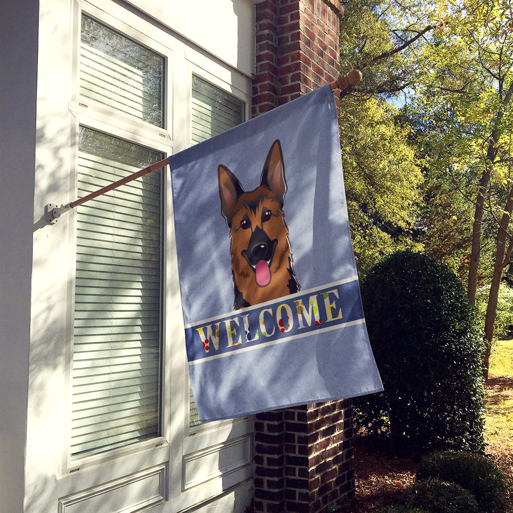 German Shepherd Welcome Flag Canvas House Size BB1397CHF  the-store.com.