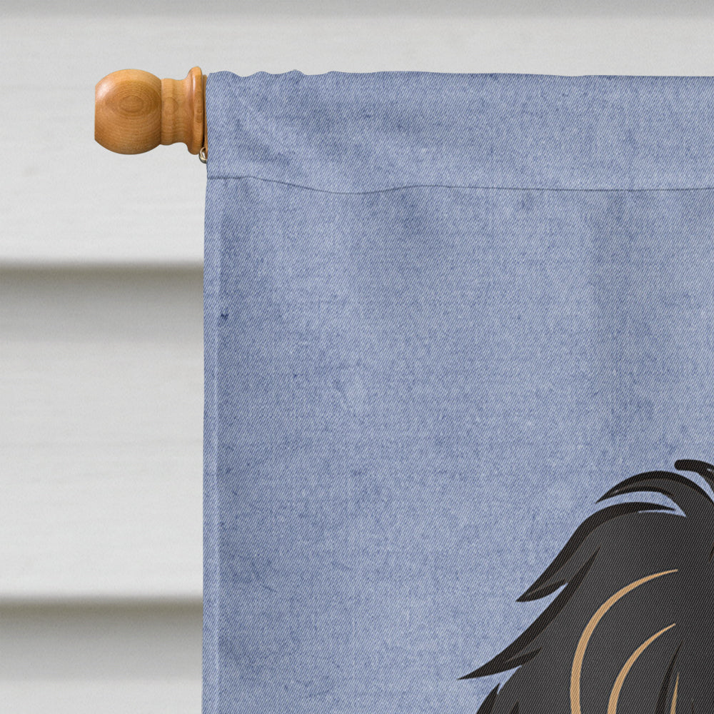 Longhair Black and Tan Dachshund Welcome Flag Canvas House Size BB1399CHF  the-store.com.