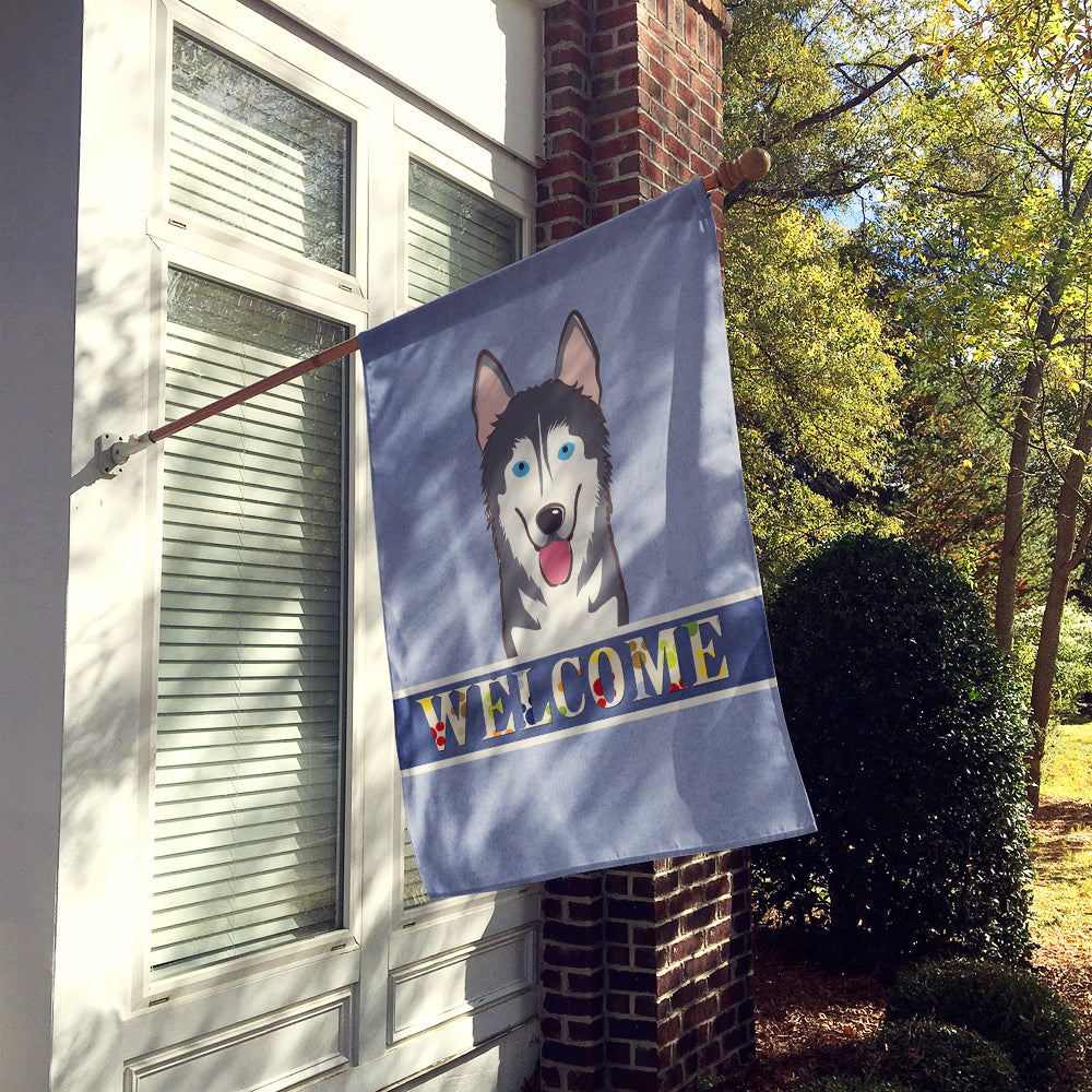 Alaskan Malamute Welcome Flag Canvas House Size BB1404CHF  the-store.com.