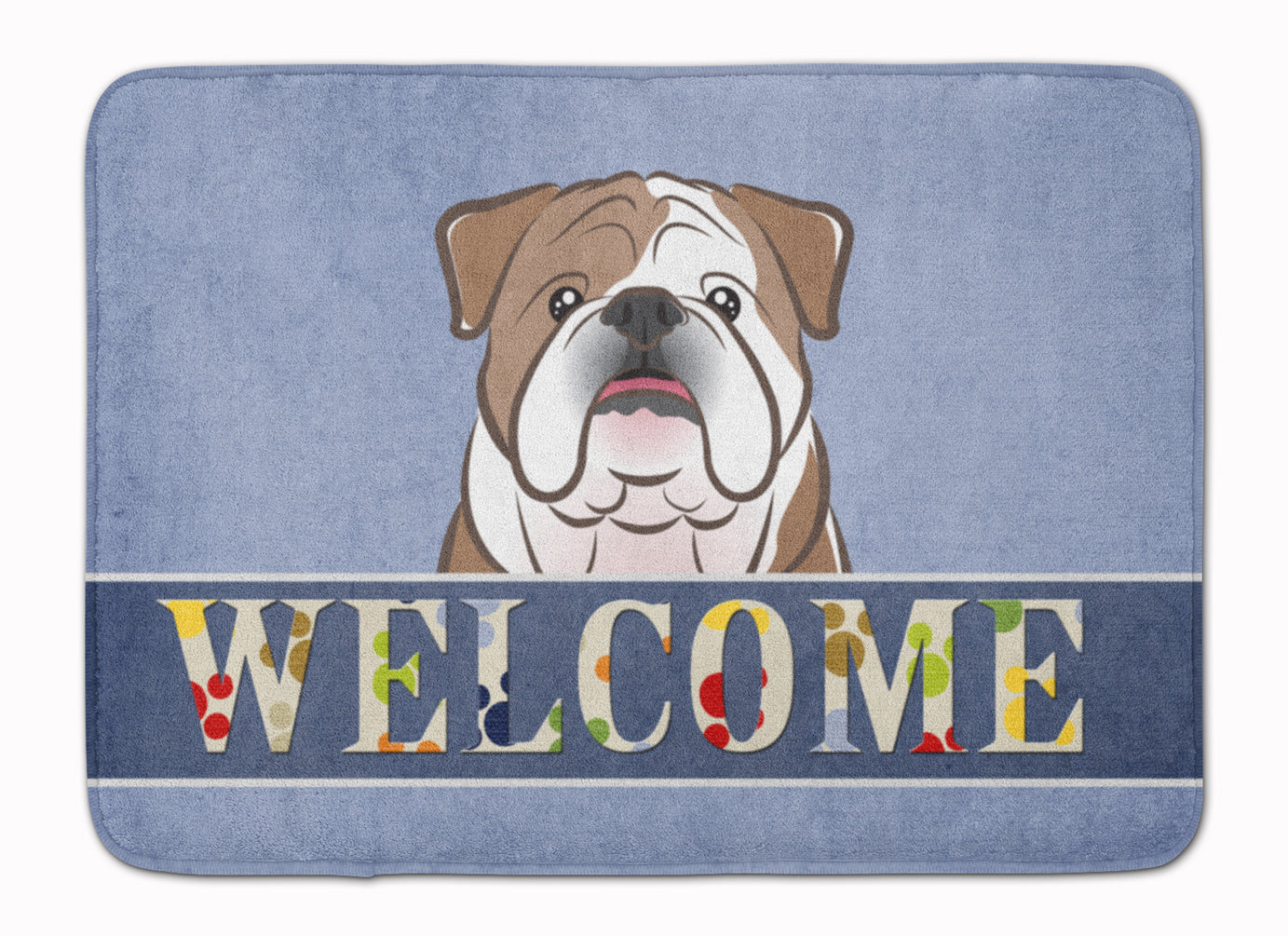 English Bulldog  Welcome Machine Washable Memory Foam Mat BB1405RUG - the-store.com