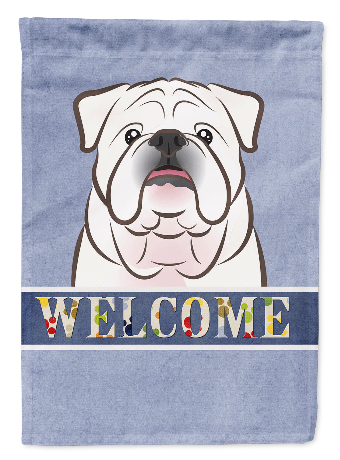 White English Bulldog  Welcome Flag Garden Size BB1406GF.