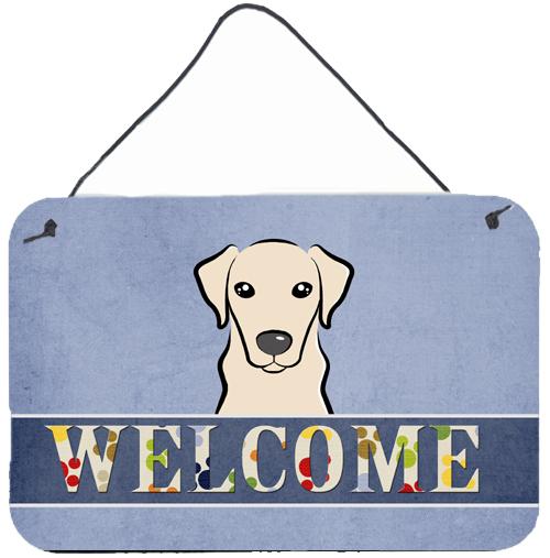 Yellow Labrador Welcome Wall or Door Hanging Prints BB1408DS812 by Caroline's Treasures