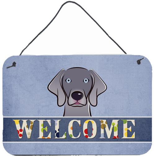 Weimaraner Welcome Wall or Door Hanging Prints BB1417DS812 by Caroline's Treasures