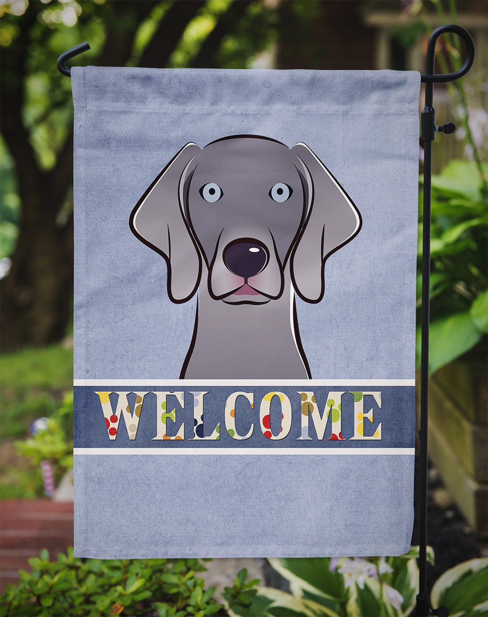 Weimaraner Welcome Flag Garden Size BB1417GF.