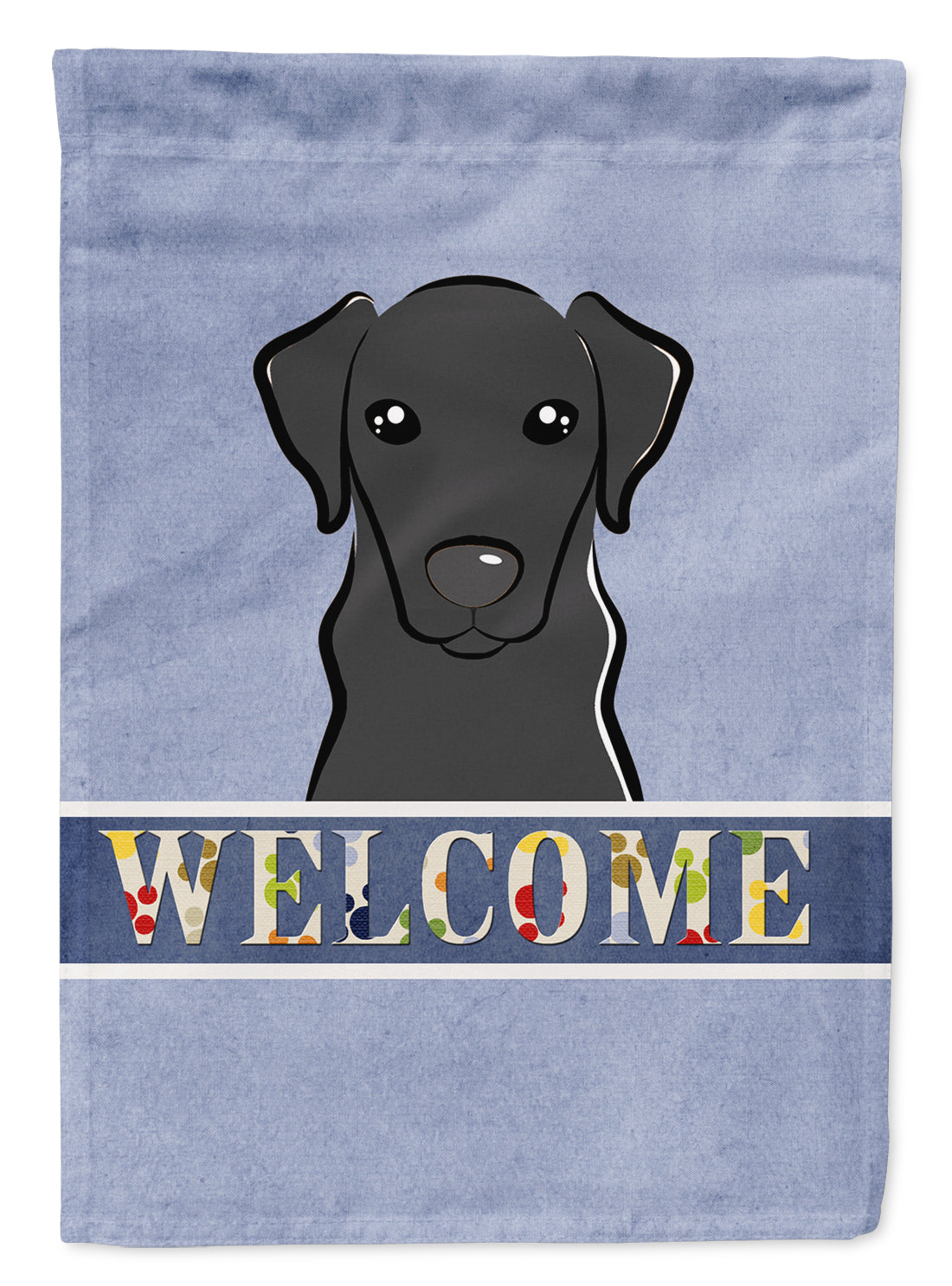 Black Labrador Welcome Flag Canvas House Size BB1421CHF  the-store.com.