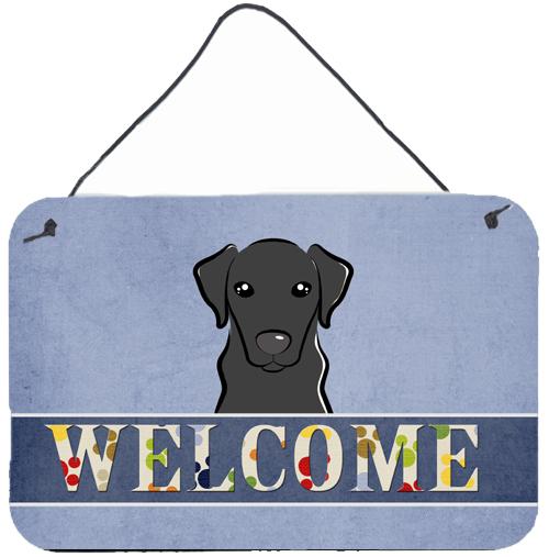 Black Labrador Welcome Wall or Door Hanging Prints BB1421DS812 by Caroline's Treasures