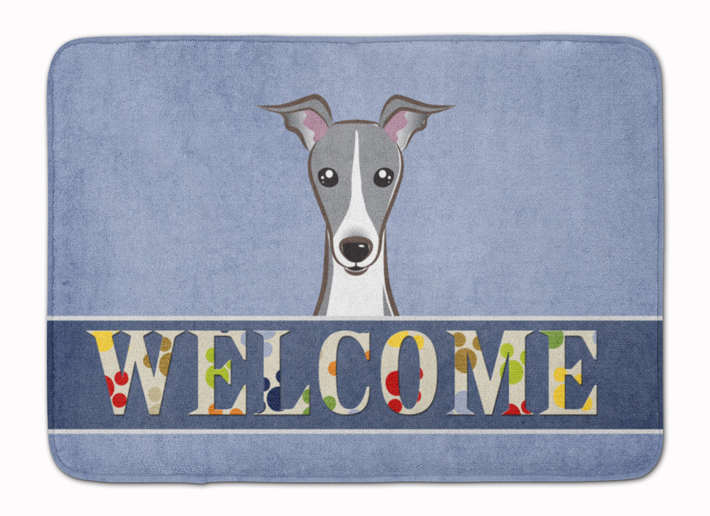 Italian Greyhound Welcome Machine Washable Memory Foam Mat BB1422RUG - the-store.com