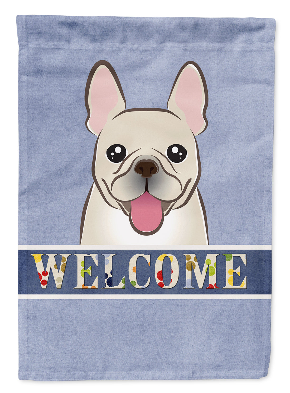 French Bulldog Welcome Flag Canvas House Size BB1424CHF  the-store.com.