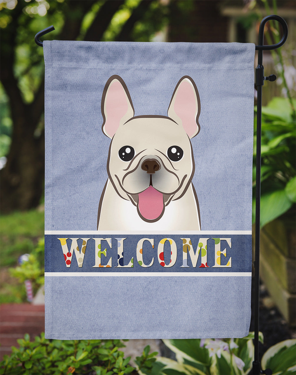 French Bulldog Welcome Flag Garden Size BB1424GF.