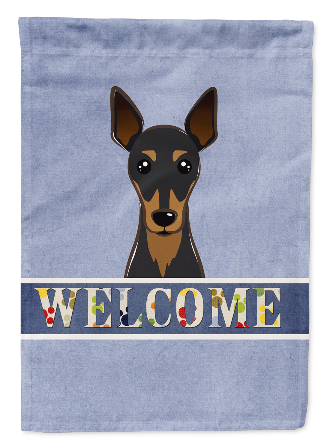 Min Pin Welcome Flag Garden Size BB1426GF.