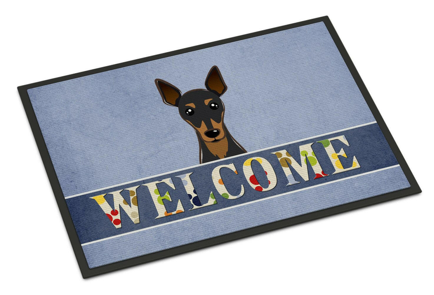 Min Pin Welcome Indoor or Outdoor Mat 24x36 BB1426JMAT - the-store.com