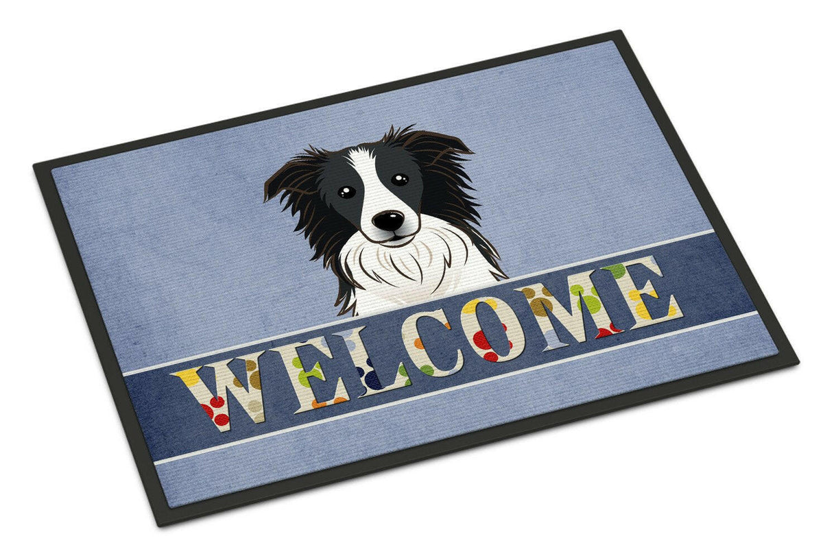 Border Collie Welcome Indoor or Outdoor Mat 24x36 BB1427JMAT - the-store.com