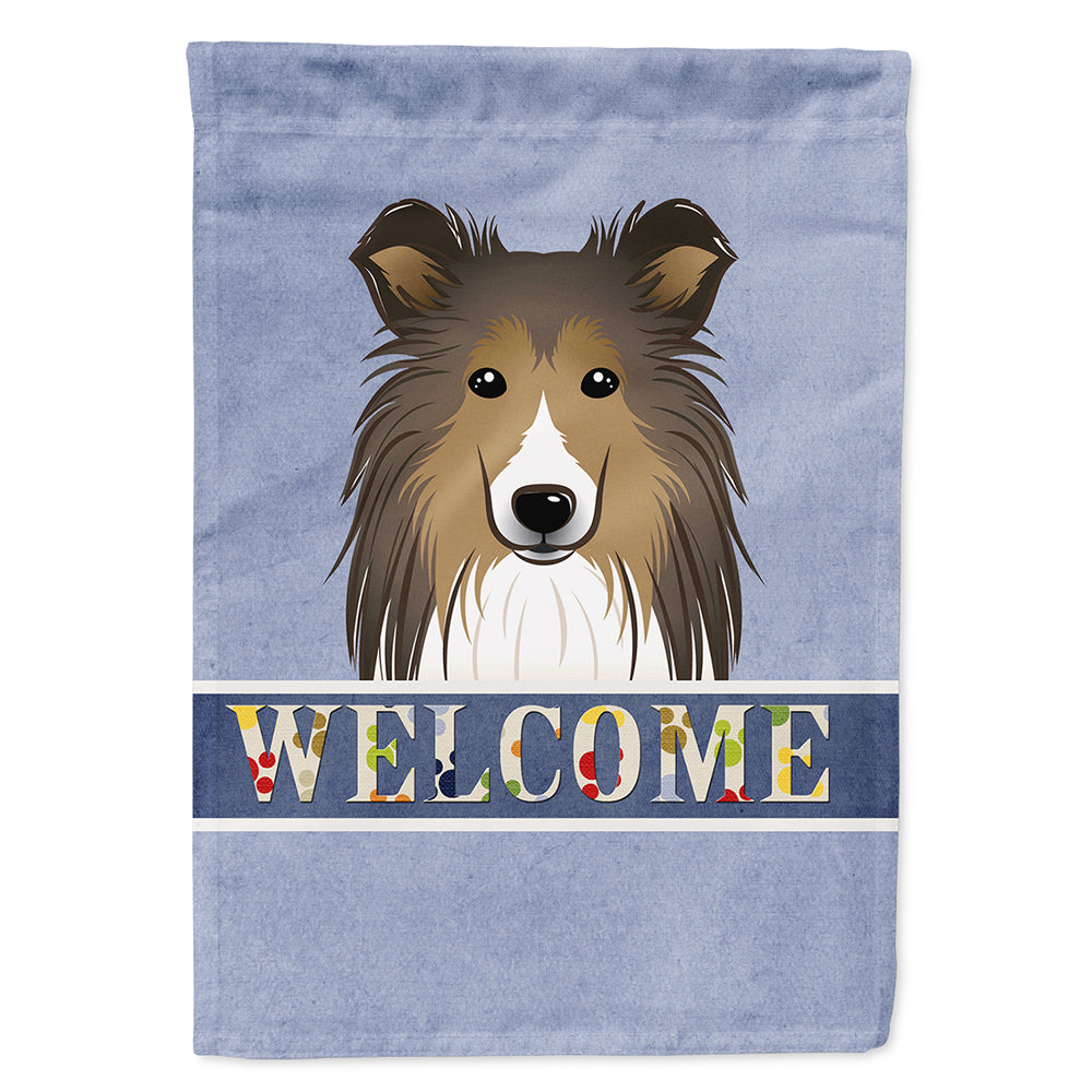 Sheltie Welcome Flag Canvas House Size BB1428CHF  the-store.com.