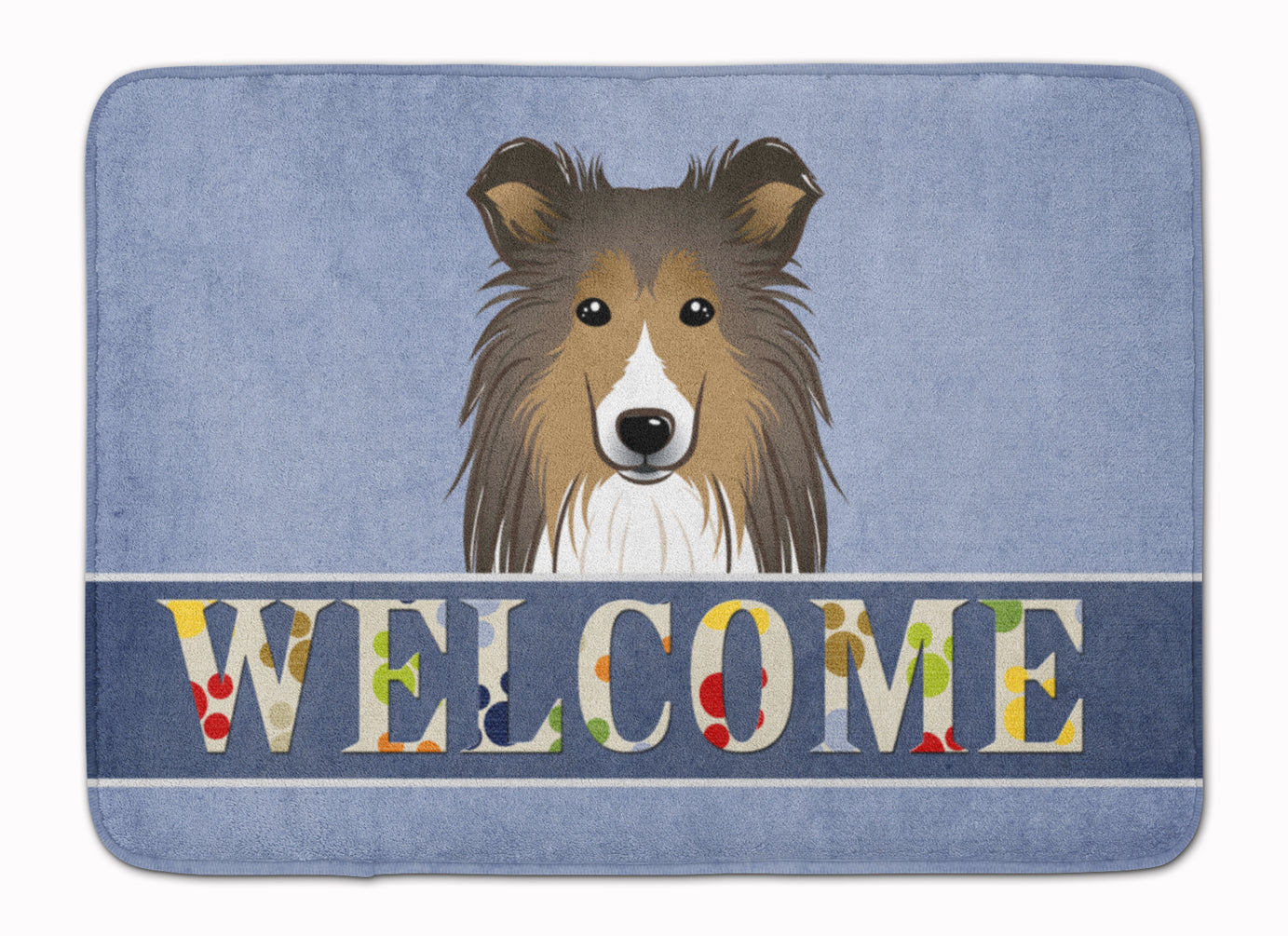 Sheltie Welcome Machine Washable Memory Foam Mat BB1428RUG - the-store.com