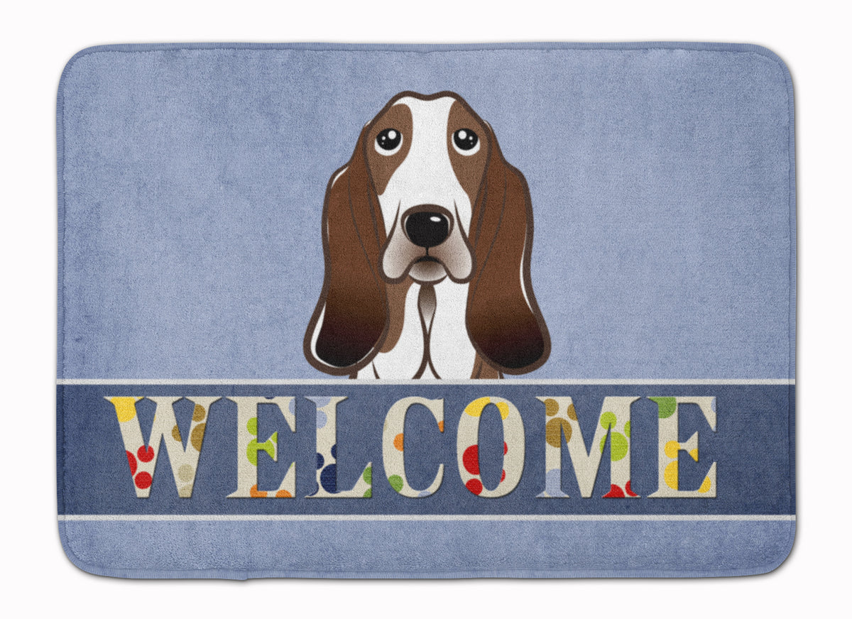 Basset Hound Welcome Machine Washable Memory Foam Mat BB1429RUG - the-store.com