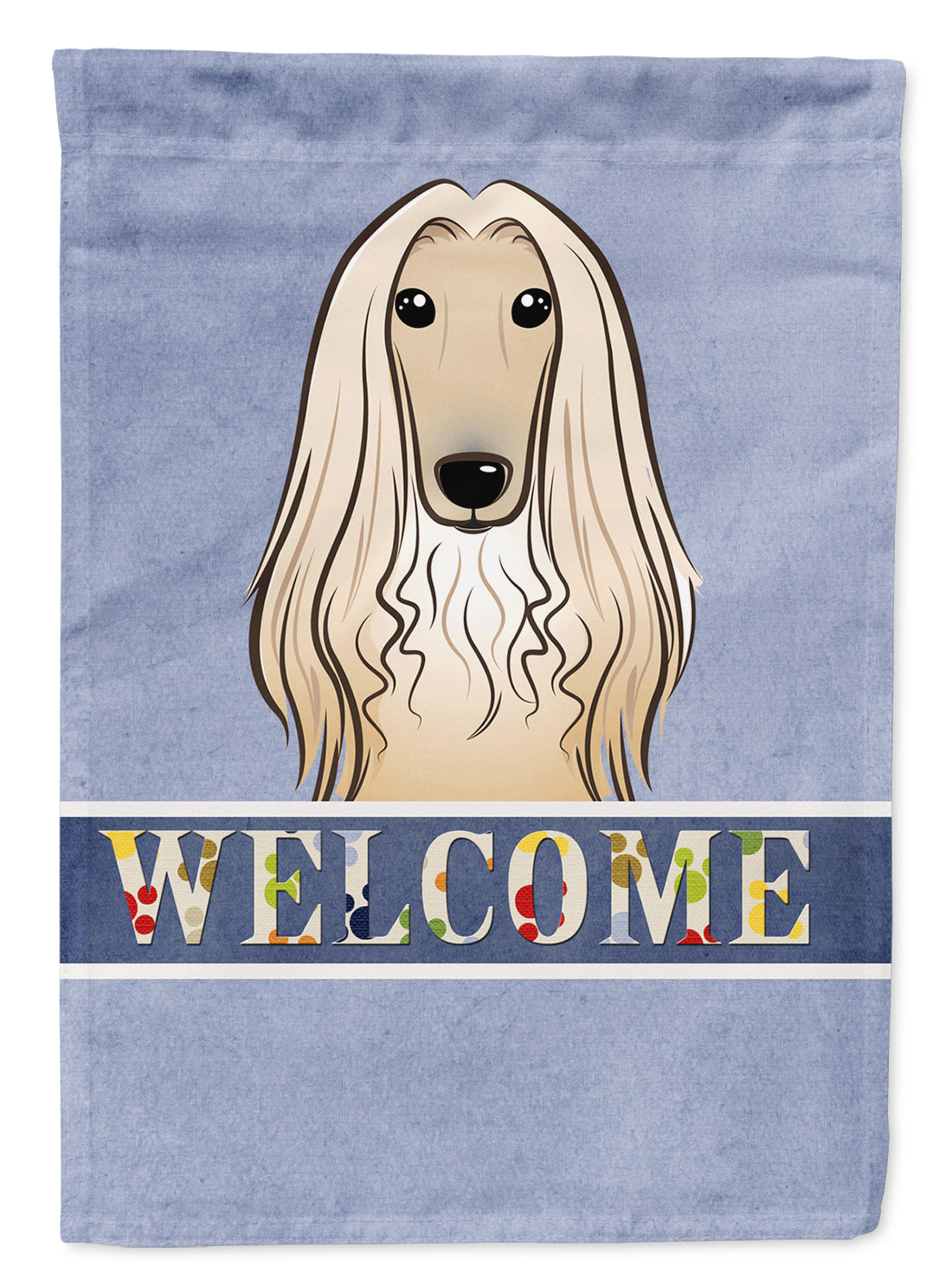 Afghan Hound Welcome Flag Garden Size BB1430GF.