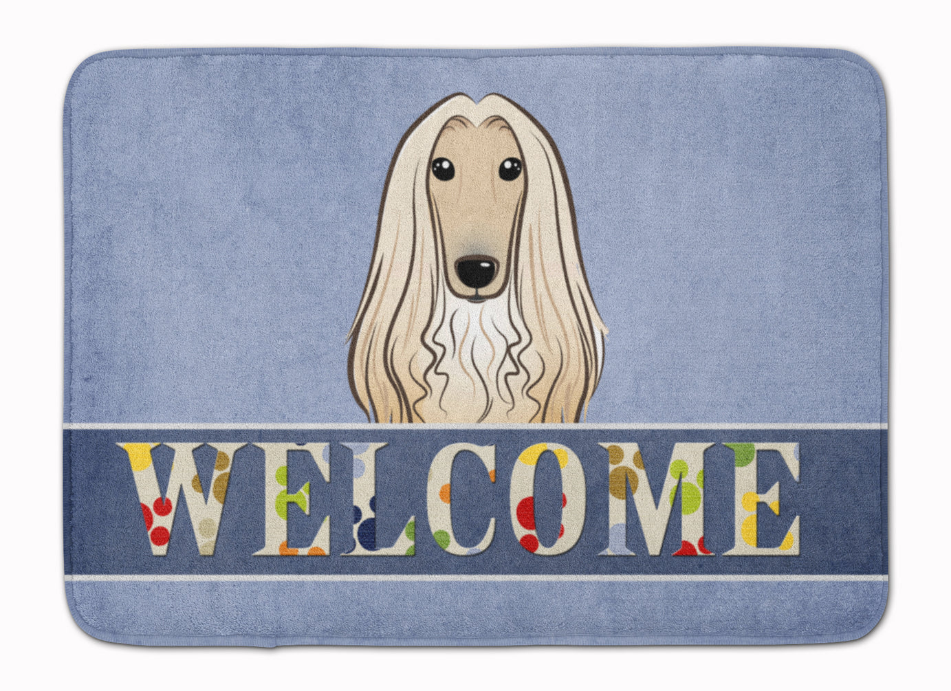 Afghan Hound Welcome Machine Washable Memory Foam Mat BB1430RUG - the-store.com