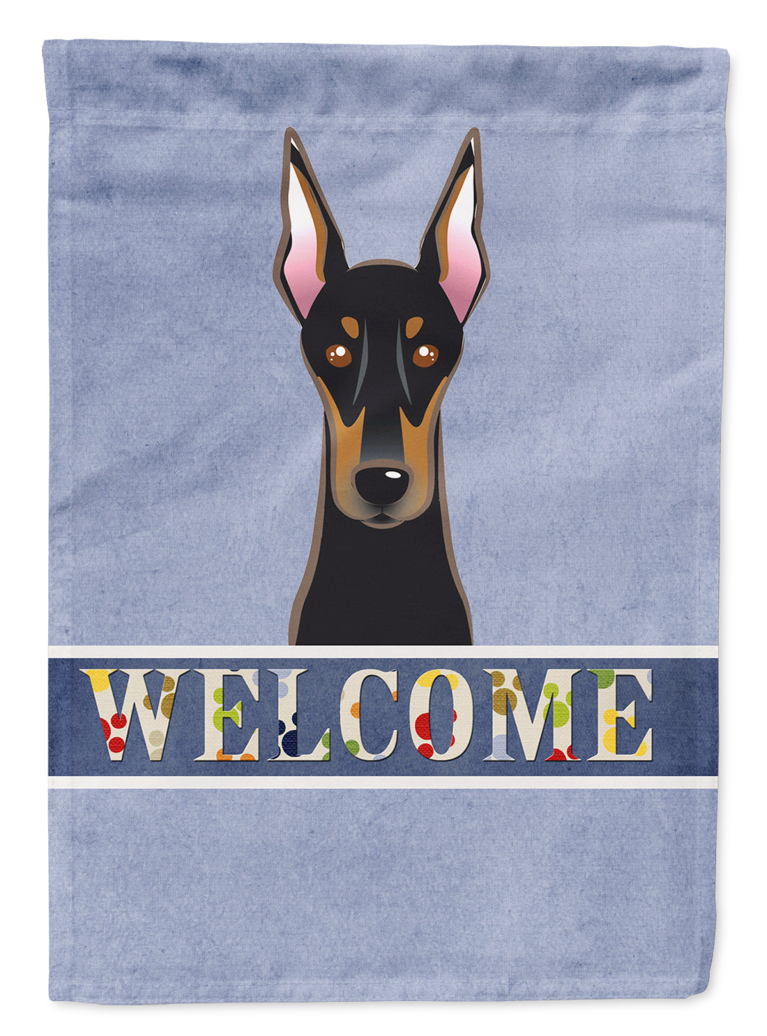 Doberman Welcome Flag Canvas House Size BB1431CHF  the-store.com.