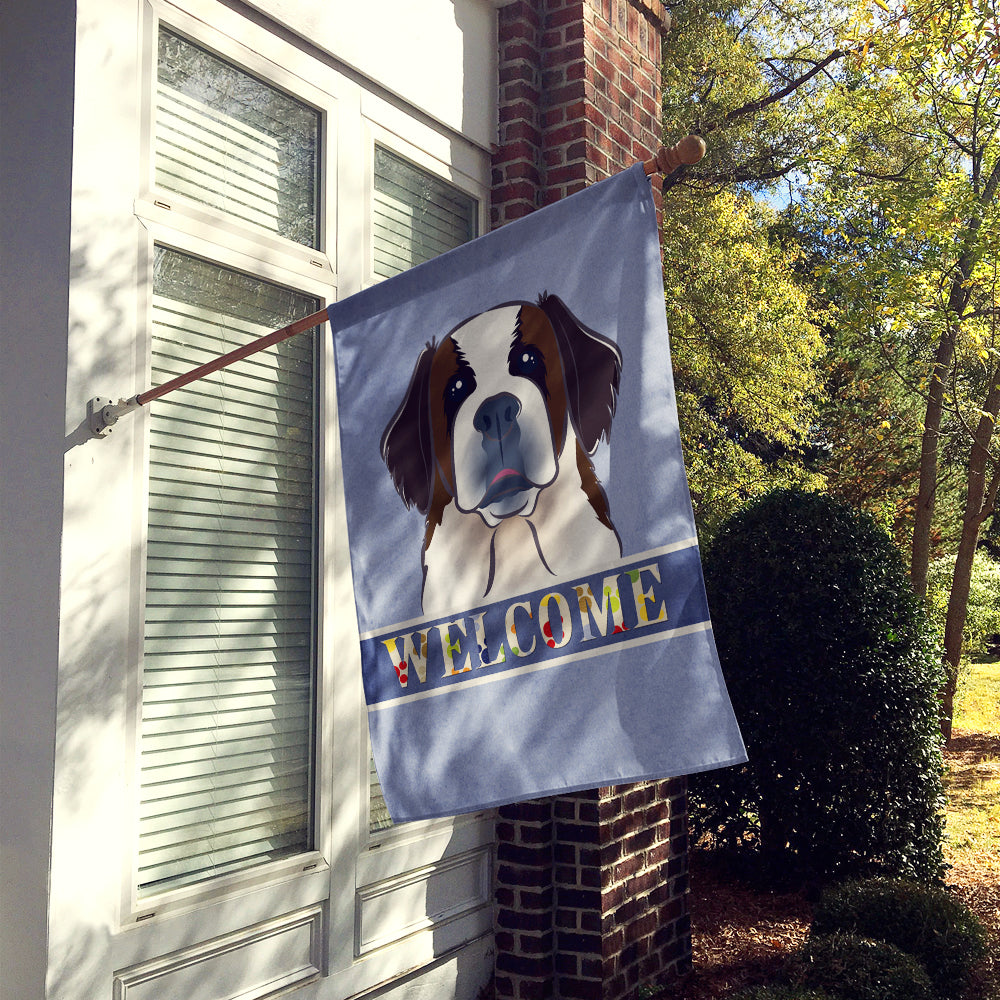 Saint Bernard Welcome Flag Canvas House Size BB1432CHF  the-store.com.