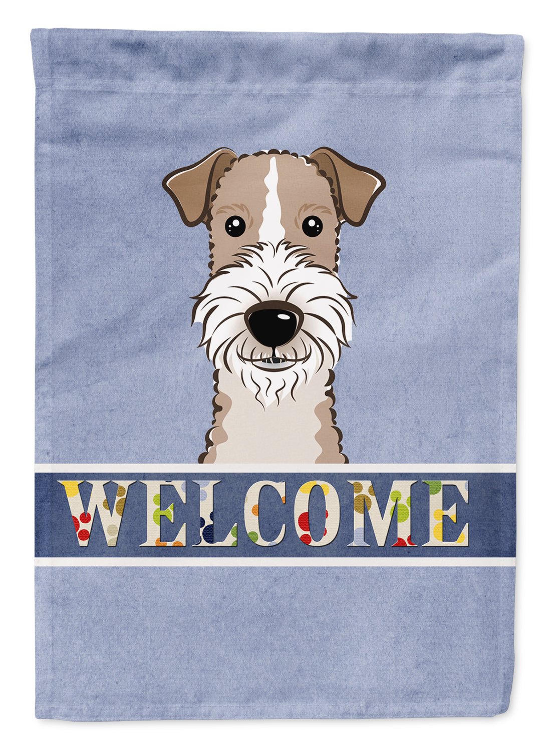 Wire Haired Fox Terrier Welcome Flag Garden Size BB1433GF.