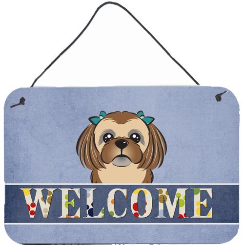 Chocolate Brown Shih Tzu Welcome Wall or Door Hanging Prints BB1435DS812 by Caroline's Treasures