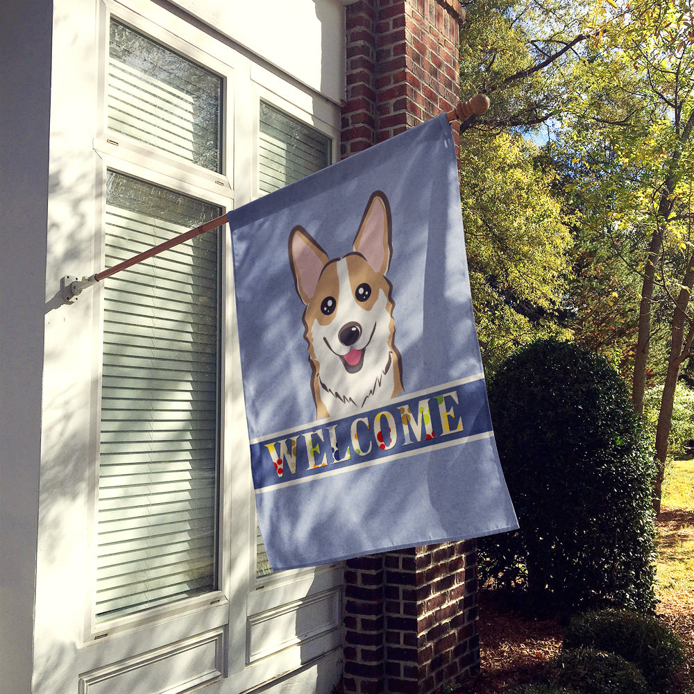 Sable Corgi Welcome Flag Canvas House Size BB1439CHF  the-store.com.