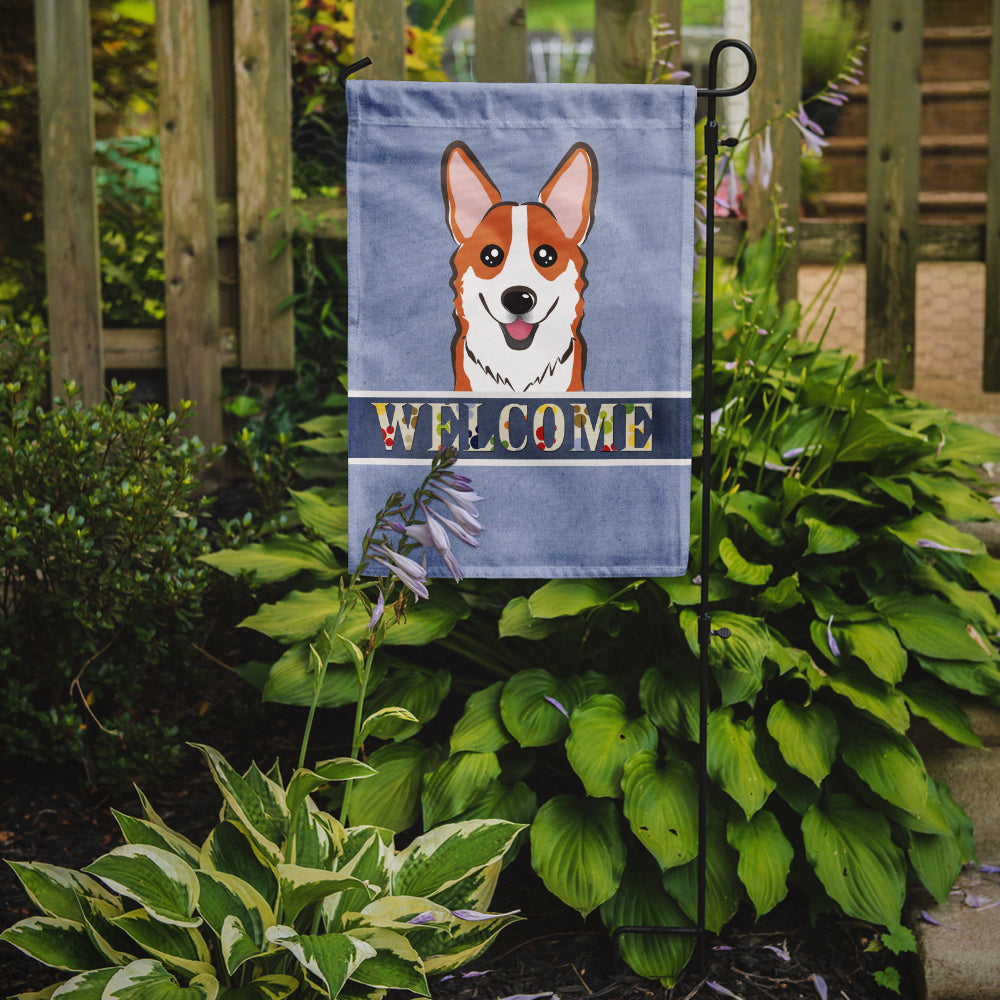 Red Corgi Welcome Flag Garden Size BB1440GF.