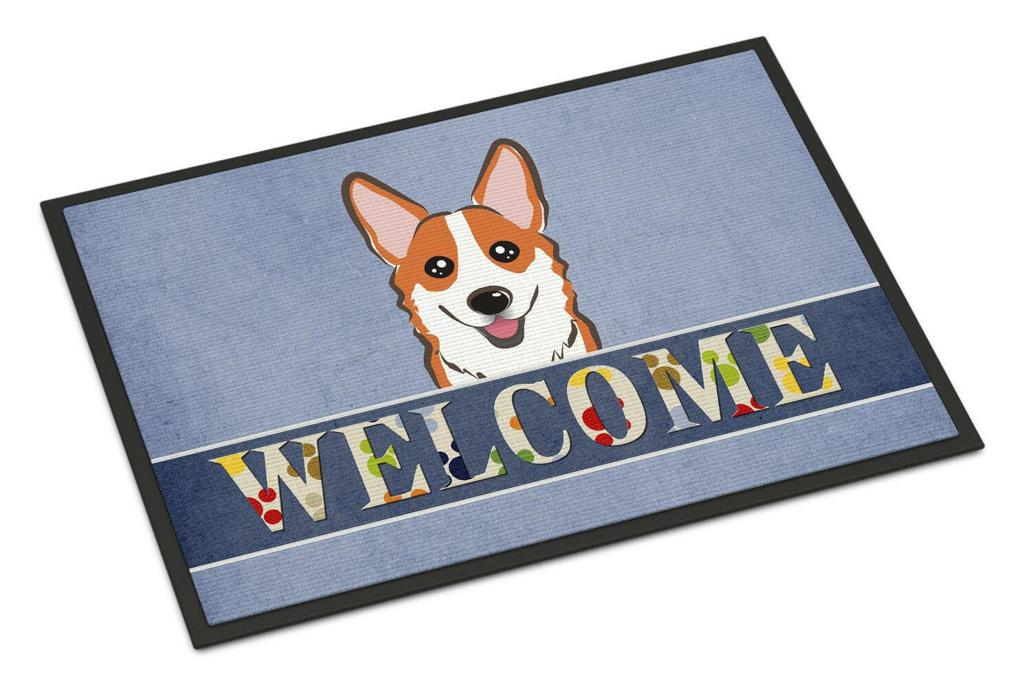 Red Corgi Welcome Indoor or Outdoor Mat 24x36 BB1440JMAT - the-store.com