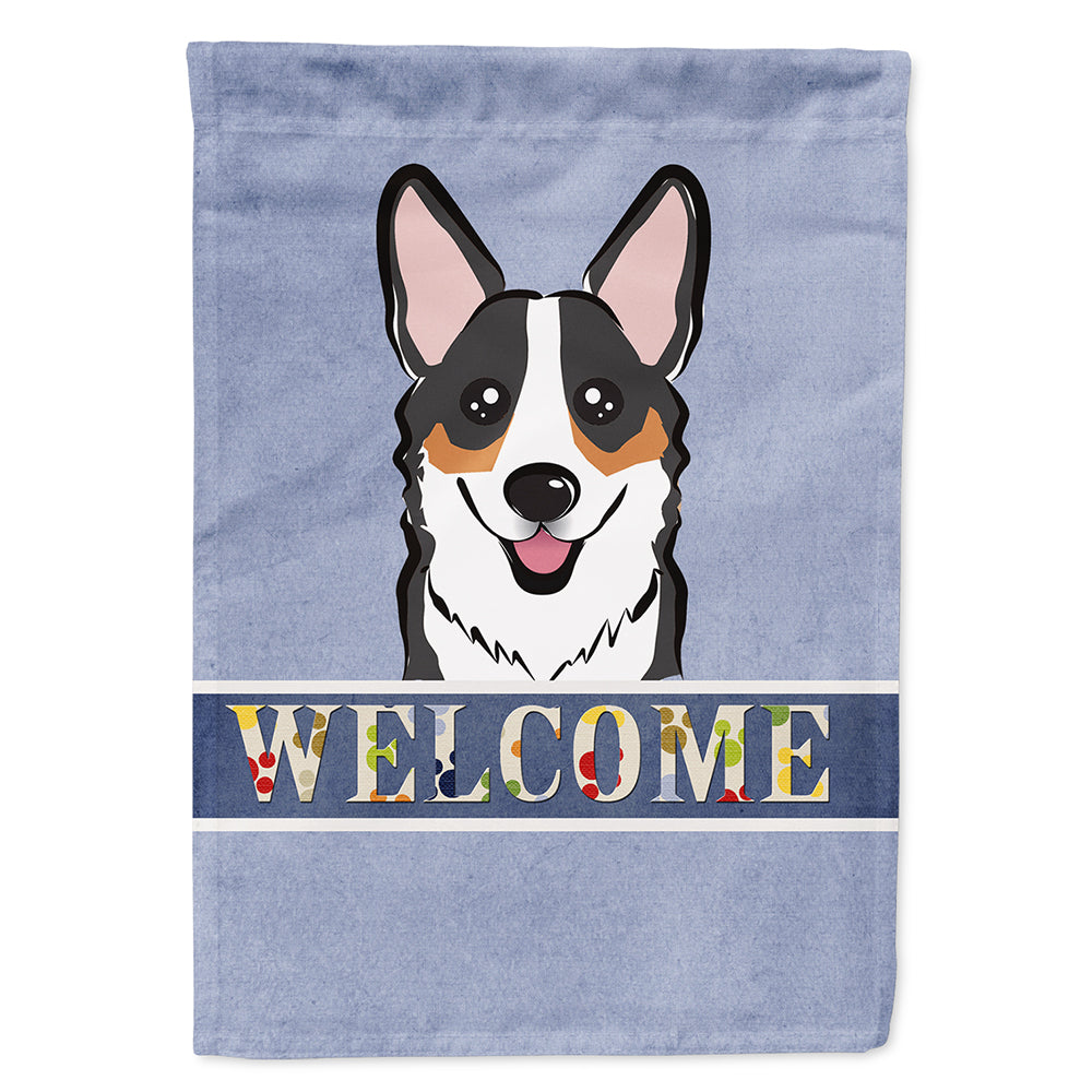 Tricolor Corgi Welcome Flag Canvas House Size BB1441CHF  the-store.com.