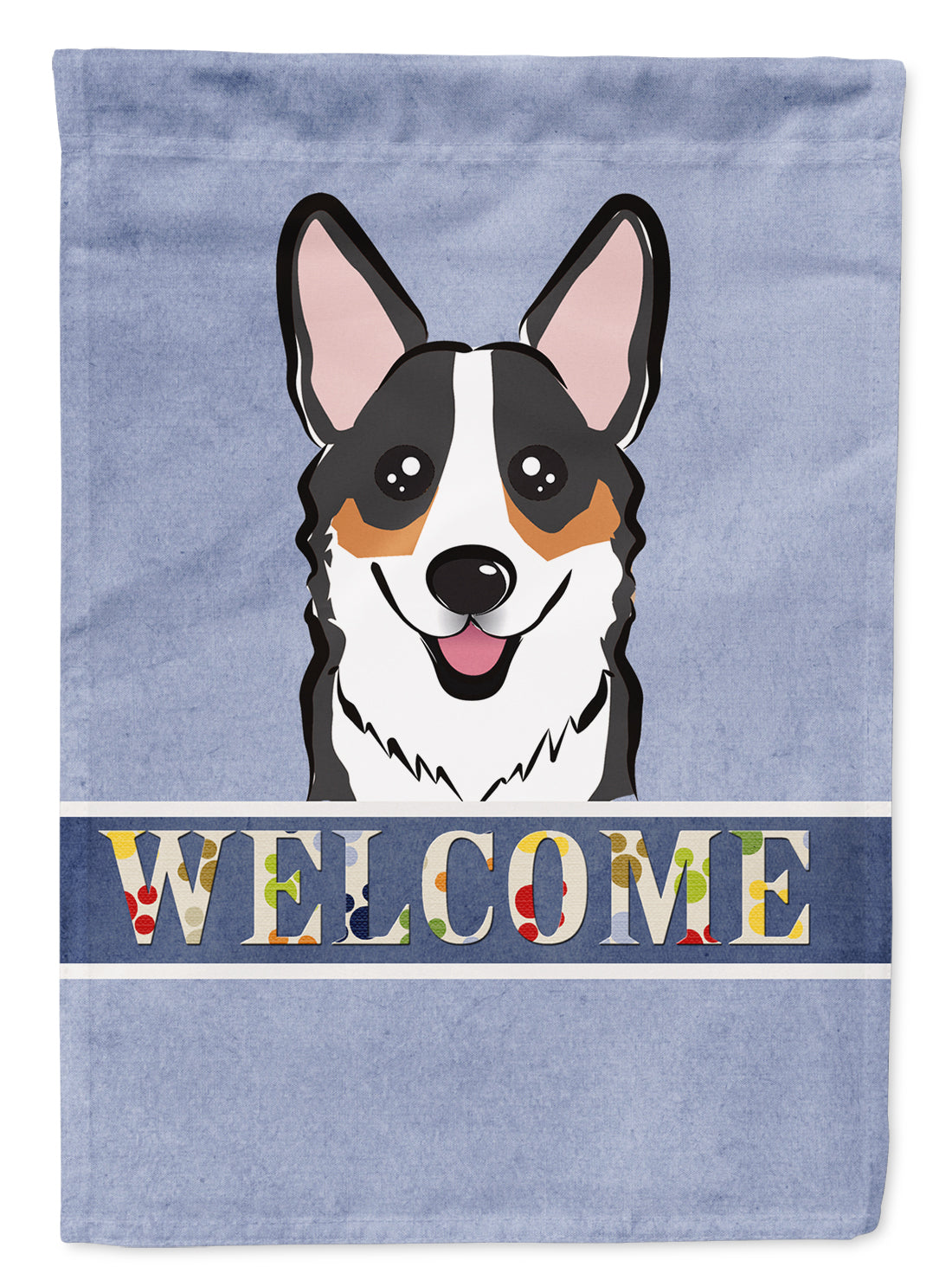 Tricolor Corgi Welcome Flag Garden Size BB1441GF.