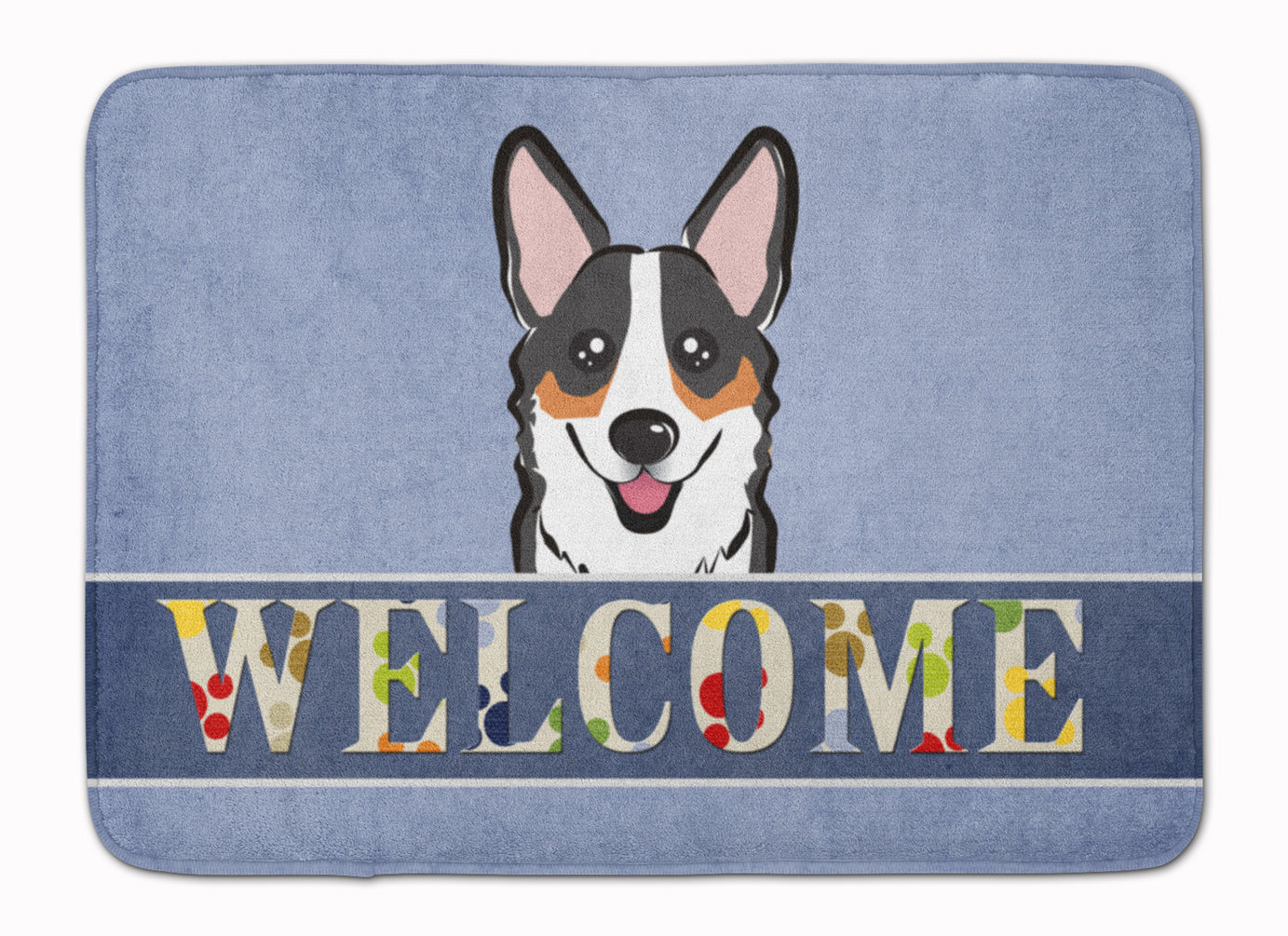 Tricolor Corgi Welcome Machine Washable Memory Foam Mat BB1441RUG - the-store.com