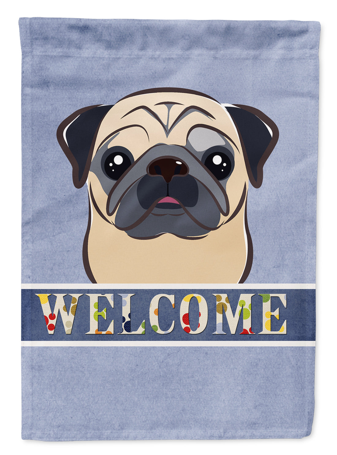 Fawn Pug Welcome Flag Canvas House Size BB1448CHF  the-store.com.