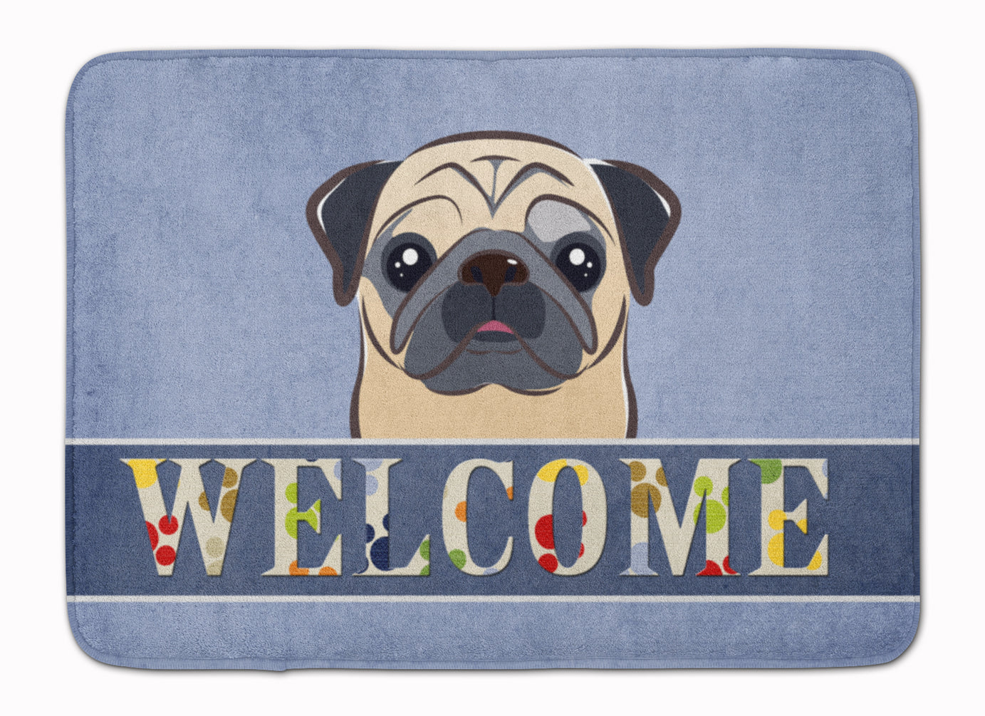 Fawn Pug Welcome Machine Washable Memory Foam Mat BB1448RUG - the-store.com