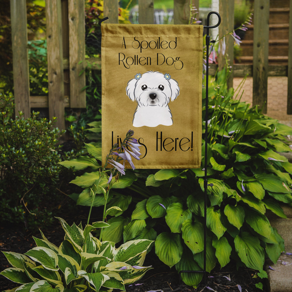 Maltese Spoiled Dog Lives Here Flag Garden Size BB1456GF.