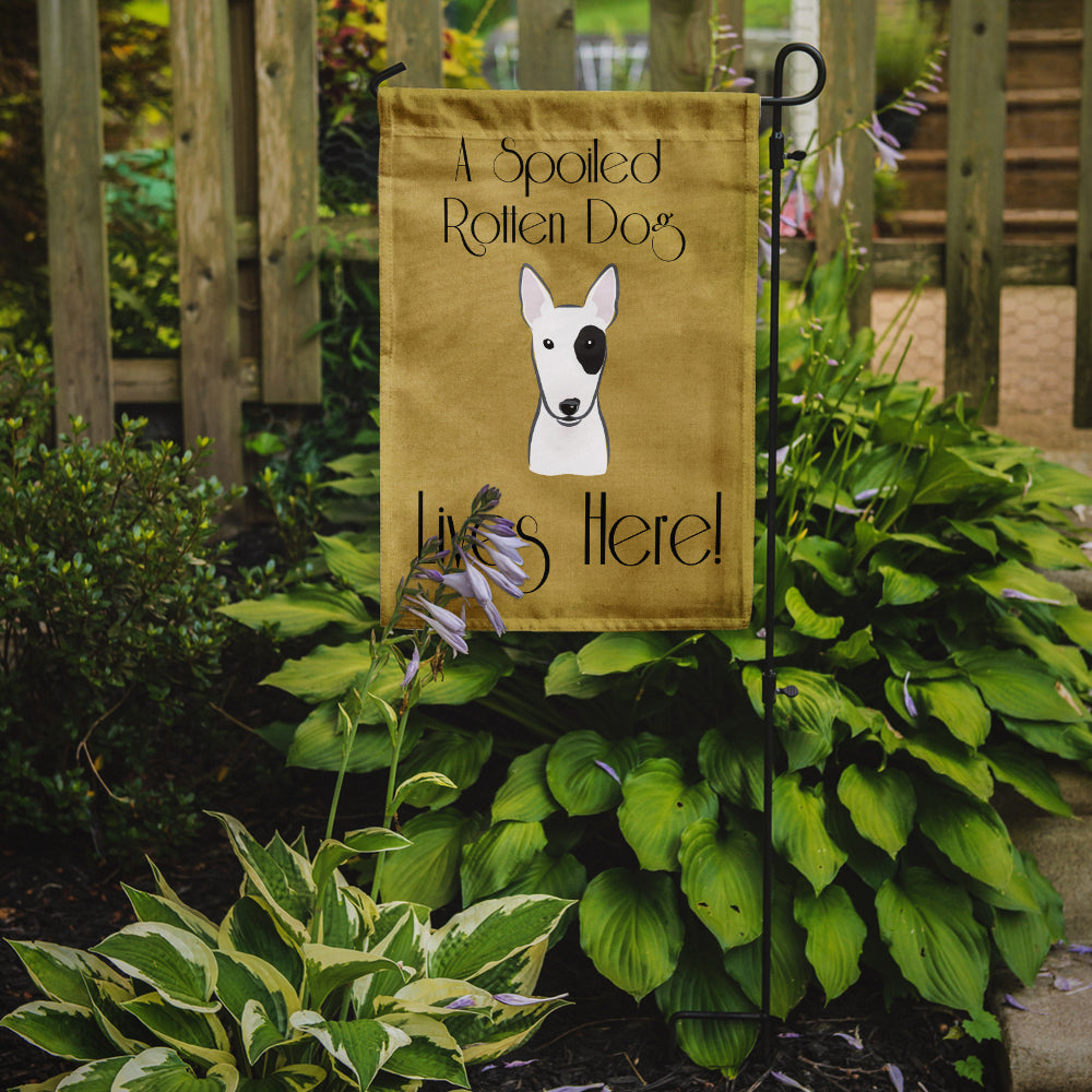 Bull Terrier Spoiled Dog Lives Here Flag Garden Size BB1457GF.