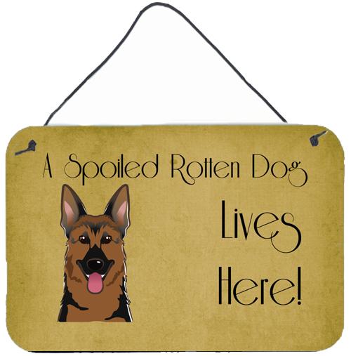 German Shepherd Spoiled Dog Lives Here Wall or Door Hanging Prints BB1459DS812 by Caroline's Treasures